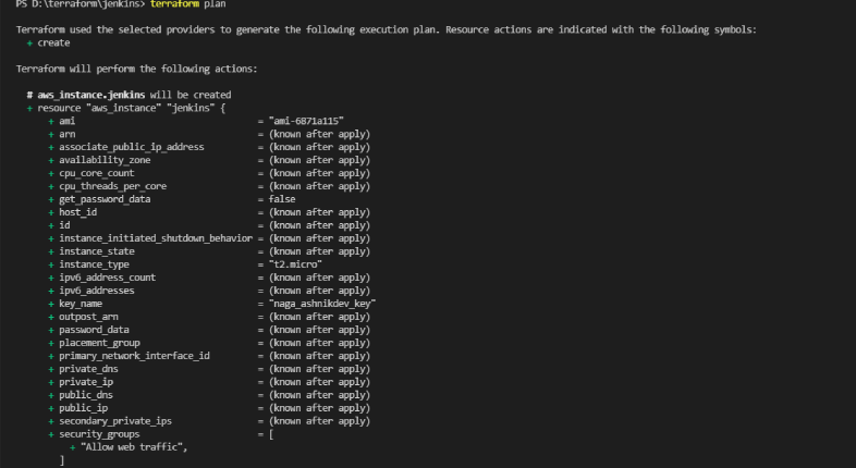 Install Jenkins on AWS EC2 Instance using Terraform! 4 terraform plan