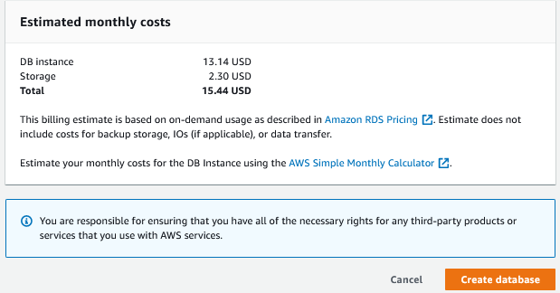 Migrate Postgres Database to AWS RDS using DMS 13 Estimated monthly cost